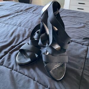Stuart Weitzman Elegant Black Gladiator Sandel